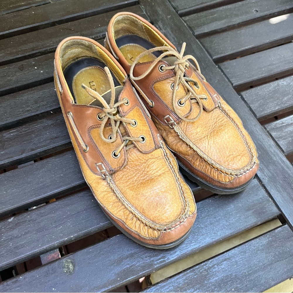 Vintage L.L. Bean Moc Toe Lug Sole Boat Shoes (12 EE)